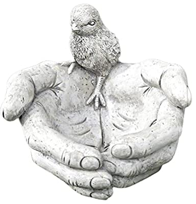 Lipeed Vogeltränke,Steineffekt, Der Vogelbad Hält Feeder,Hausgarten Dekoration Ornamente,futterschale,vogelfutterspender, Halten Küken Hände Garten Statue Im Freien Skurrilen Vogelhäuschen