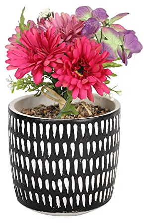 Sleepdown Halo Artificial Faux Flowers Floral Mark Making Pot for Home Office Bathroom Decor Indoor Decoration Aesthetics, Medium