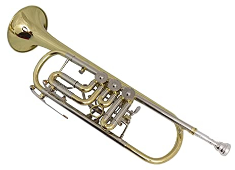 Bb/A Piccolo Trompete Silber Überzogene Messing-Trompeten Mit Mundstück Fall Musikinstrumente Trompete Edelstahlkolben Trompeten Anfänger (Color : Lacquer)