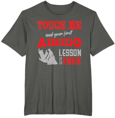 Vêtements d'aïkido Arts martiaux Aikido T-Shirt Noir Unisex-Adulte S