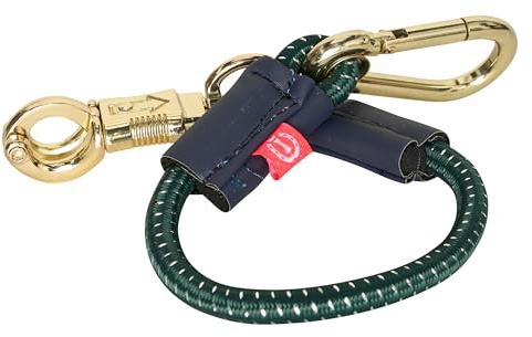 Imperial Riding Elastischer Traileranbinder, mit Panikhaken und Karabiner, 40cm, Waldgrün