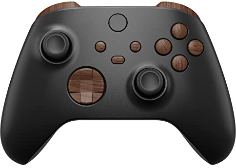 eXtremeRate Träfiber Mönstrade Ersättningsknappar för Xbox Series X & S Controller, LB RB LT RT Bumpers Triggers D-pad ABXY Start Back Sync Share Keys för Xbox Core Controller