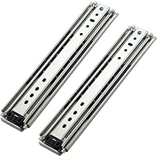 Aiyomi Schwerlast-Schubladenführungen Industriell 76mm Breit Vollauszug Schubladenschienen Seitliche Montage Schubladenauszüge Tragfähigkeit 220Kg (1 Paar, 8/10/12/14/16 Zoll/18 Zoll)