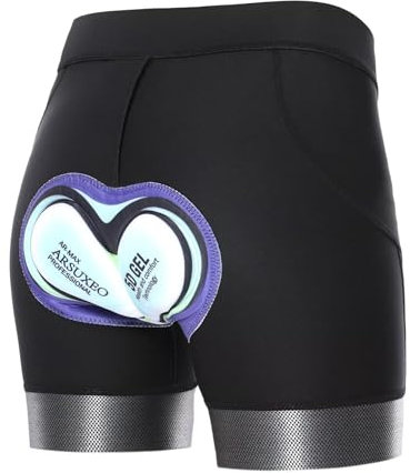 Sillictor Cycling Shorts Women 5D Gel Padded Cycle Shorts for Women Anti Chafing Mountain Bike Shorts Women Compression Biker Bicycle Shorts for Biking Riding Sweat Wicking Quick Dry,U010 Black M