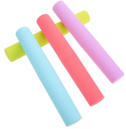 LALAFINA 4stücke Teiliges Tragbare Zahnbürstenboxen Reise-Toothbrush-Container Leichtes Langlebiges Reise-zahnbürstenetui in Blau Rosa Grün Für Outdoor Und Business