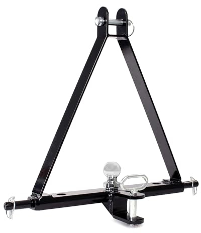 WilTec Triangle d’attelage 610 mm Barre Remorquage Agricole Rail Triangulaire Cat. 1 Anti-Rotation