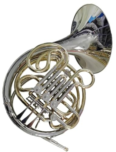 Bb/F-Ton Waldhorninstrumente Einteiliges Waldhorn Mit Festem Schallbecher Aus Kupfernickel Mit Graviertem Muster Und Koffer Waldhorn-Set