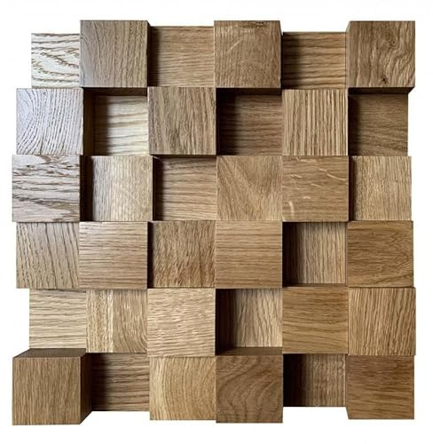 Pack de 9 - IG Acoustics Diffuseur acoustique 2D 500 – 9 pièces 30x30 cm - Diffuseur acoustique - Panneau mural en bois - Panneau acoustique (Chêne)