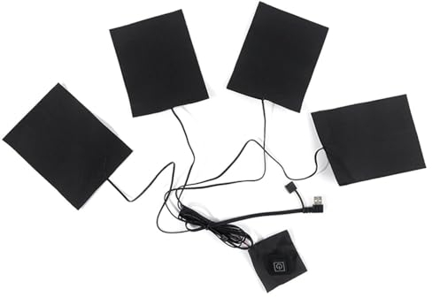 Tappetino riscaldante 4 in 1 per indumenti, riscaldatore per indumenti USB DC 5V per gilet riscaldato, cuscinetto riscaldante elettrico per indumenti con 3 modalità di controllo della temperatura