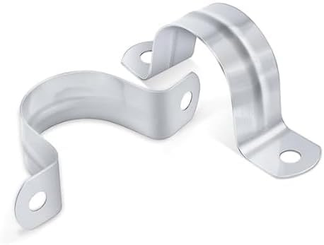 20 MM Stainless Steel 304 Pipe Clamp - U-Bracket Two Hole Strap With Saddle Clip, Tube Holder Brackets and Connecting Ring (M20)