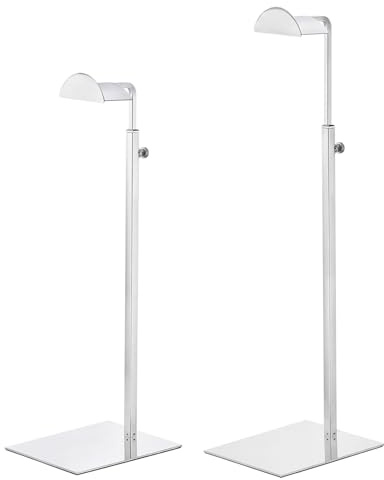 sourcing map Lot de 2 supports de présentation réglables en métal pour sac à main avec crochet unique pour boutique - Argent