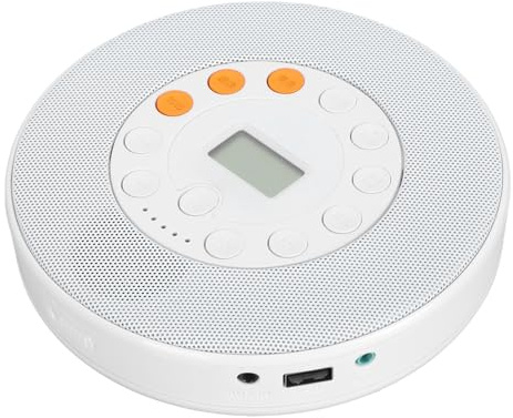 Lettore CD Portatile, Lettore CD Portatile Ricaricabile da 2000 MAh per Auto e Viaggi, Anti-salto, Lettore CD con Altoparlante Integrato, Registrazione da CD a USB