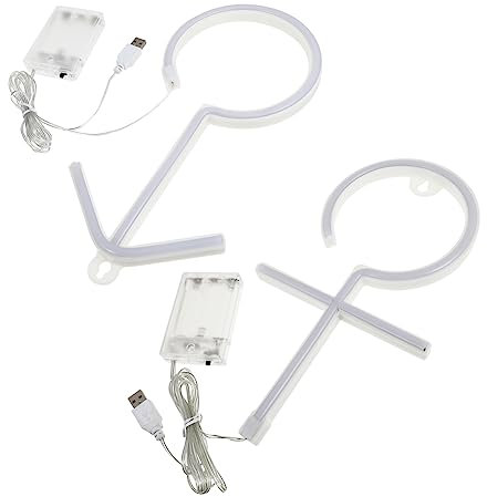 OSALADI 2stücke Wandmontiertes Geschlechtslogo Neonlicht Neon-schild Deko Für Bar Restaurant Party Betrieb Über Aa-batterien Oder Usb Moderne Raumbeleuchtung