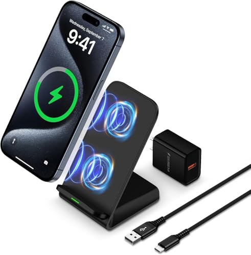 Wireless Charging Station 15W Fast Wireless Charger for Moto Edge 60 Stylus | Phone Chargers Stand Dock and QC 3.0 Adapter for Edge 2024/Moto G Power 2025/50 Neo/Edge+ 2023/Edge 50 Pro/Samsung S26 S25