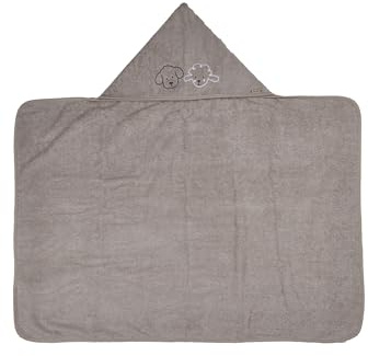 Sterntaler Kapuzenbadetuch 100x70 cm Bauernhof - Badetuch mit Stickerei auf der Kapuze - Babyhandtuch aus saugfähiger Baumwolle, Sandfarben