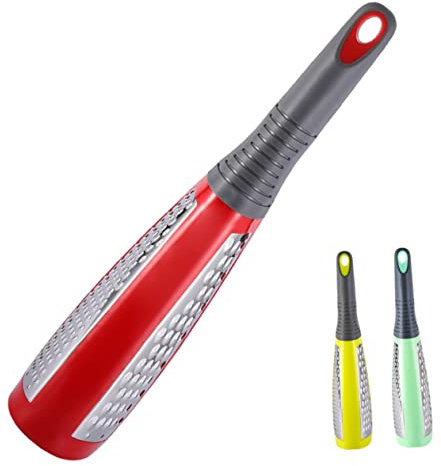 Amosfun Käsereibe Aus Edelstahl Knoblauchreibe Gemüsehobel Doppelseitig Aufhängbar Multifunktionsreibe Für Obst Und Gemüse Hand-käseschneider Baseball-bar-stil Kunststoffgriff