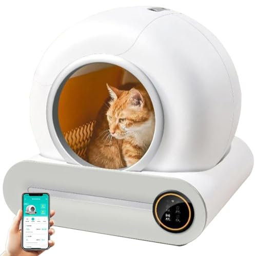 Lettiera Gatto Autopulente Lettiera per Gatti Automatica 65 Litri di Grande Capacità Toilette per Gatti Intelligente Antiodore Sabbiera Gatto Autopulente per Più Per Gatti Multipli,Pulizia Facile