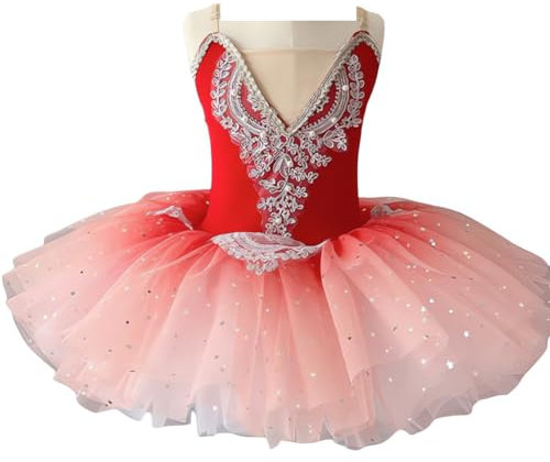 MYIESAXL Ballett-Tutu für Mädchen, Schwanensee-Tutu, Ballerinas, Moderne Tanzkostüme, Ballett-Party- Und Wettkampfkleid für Mädchen, Lyrisches Tanzkleid