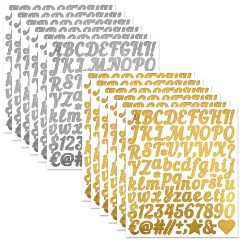 1056 Pieces 1 Inch Small Self Adhesive Vinyl Letter Number Symbol Stickers | Alphabet Numbers Stickers for Mailbox, Water Bottle, Scrapbook, Notebook
