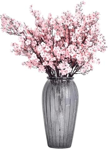 Künstliche Kirschblüten, 6 Stück, 50 cm, künstliche Pflanzen, dekorative Kunstblumen, Dekoration für Haus, Hochzeit, Party, Büro, Balkon und Garten (Rosa)