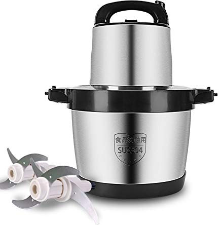 HIQIDI Procesador de Alimentos de Acero Inoxidable de 6 l: picadora de Carne, 1000 W de Potencia con 4 Cuchillas afiladas para Verduras, Frutas y Frutos Secos Picados de Gran Capacidad