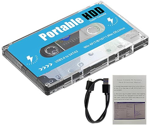 Console di gioco retrò - Oltre 60.000 giochi integrati, cartuccia che supporta più di 70 emulatori | Disco rigido di gioco esterno portatile 500G, uscita 4K HD, plug play, bastone per videogiochi per