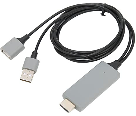 Cable Adaptador USB A HDMI, Cable USB A A HDMI, Cable DDR 1Gbit 1080P HDMI1.4 HDTV, Cable USB Tipo A Macho Hembra A HDMI Macho para IOS, para Android (BLACK)
