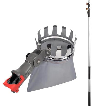 Milageto Poste recolector de frutas con cesta telescópica, herramienta de jardinería, práctico poste ajustable con bolsa suave para, nectarinas y mango