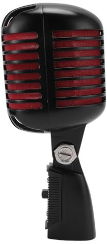 Luocute Dynamisches Mikrofon, Cardioid -Pickup Einstellbares Retro -Retro -Vokalmikrofon, Kristallklarer Klang, Stoßdämpfer, Zinklegierung, Ideal für Reden und Aufführungen (BLACK)