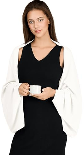 VENVSBEE Schal für Damen, weicher Wickelpullover, Strickschal mit Ärmeln
