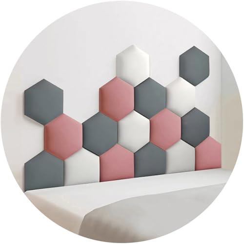 Panneaux muraux rembourrés, tête de lit, Panneaux muraux 3D Autocollants Anti-Collision pour Chambre d'enfant (Gris foncé, 120 x 70 cm)