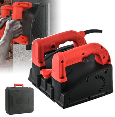 QIeCny Piallatrice Elettrica per Pareti (1600 W), Pala per Calcestruzzo Portatile, Testa della Lama Allargata da 20 Mm, Senza Angoli Morti + Rapida Dissipazione del Calore,1600w