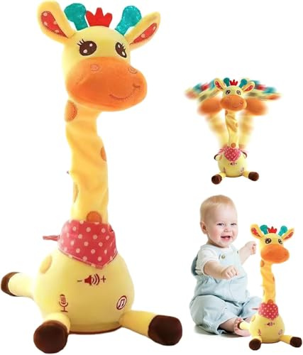Dancing Giraffe Toy Singing Talking Toys Repeat What You Say,Interactive Baby Toy with Volume Control,Soft Plush Giraffe Toys, Educational Gifts for Kids Toddlers