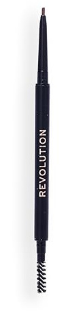 Revolution Precise Brow Pencil, doppelseitiger Augenbrauenstift mit Bürste für einfaches und ultra präzises Definieren der Brauen, Warm Medium Brown, 0,5 g