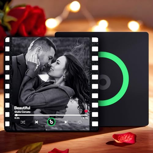 Kühlschrankmagnet mit Musik - Spotify Musikgeschenk für Ihn & Sie - Personalisierte Geschenke für Männer Frauen Paare Freundin Partner Couple, Fotogeschenke für Valentinstag Jahrestag