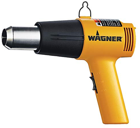 Wagner Spraytech 0503008 HT1000 Heat Gun, 2 Temp Settings 750ᵒF & 1000ᵒF, Great for Soften Paint, Caulking, Adhesive, Putty Removal, Shrink Wrap, Bend Plastic Pipes, Loosen Rusted Nuts Bolts, Yellow