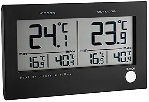 TFA-Dostmann Twin 30.3048 Thermomètre numérique sans Fil, Noir avec Batteries