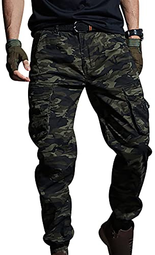 Pantalones Cargo Hombre Mens Cargo Pants Pantalón Trabajo Hombre Pantalon Camuflaje Trekking Tactico Bombachos Pantalones Jogger Militares Largos Multibolsillos Hombre Cargos Talla Grande Verde 36
