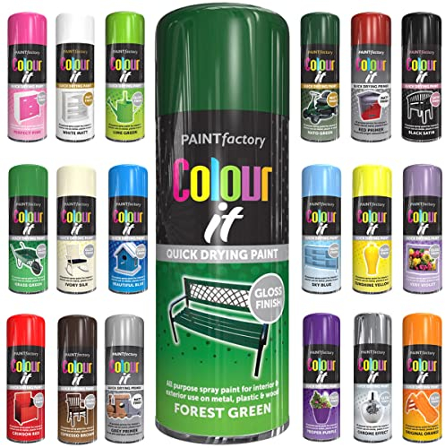 Classic Signature - 1 x All Purpose Forest Green Aerosol Spray Paint 400ml Quick Drying Spray, Fast Dry and Excellent Coverage for Metal, Wood, Plastic and More