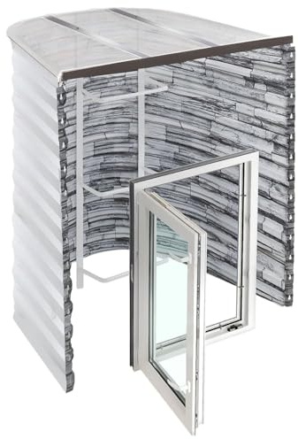 Window Well Supply Egress Window Well Kit - Complete Basement Egress Window Kit - Includes Argon-Filled Basement Windows, Window Well, Egress Ladder, Window Well Cover - Stoneview, 42L x 36W x 48D