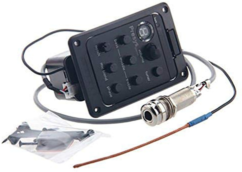 LUCKDANO Akustikgitarren -Tonabnehmer, Geigenabholung und Vorverstärker Akustik -Pickup für Gitarre mit LED Display Presys Blender Kleiner Größe Gitarrenvorverstärker EQ Tuner für Ihre Instrumente