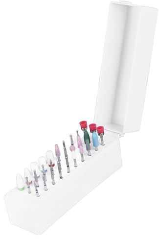 Conjunto de brocas de uñas de 30 piezas, pedazos de cuidados de cutículas de acero de cerámica herramienta de cuidado de las uñas profesional con caja de almacenamiento para la