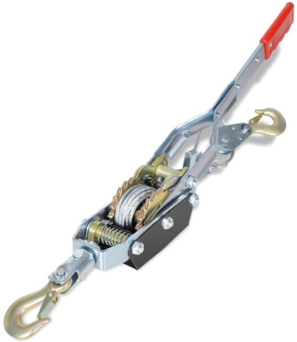 Homgoday Cabrestante Manual de Palanca con 2 Engranajes 1815 kg Extractor de Cable
