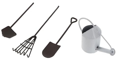 HONITANO Miniature Dollhouse Gardening Tools Metal Mini Rakes for Succulent Care Realistic Mini Garden Accessories for DIY Dollhouse Decoration and Collectible Hobby Use