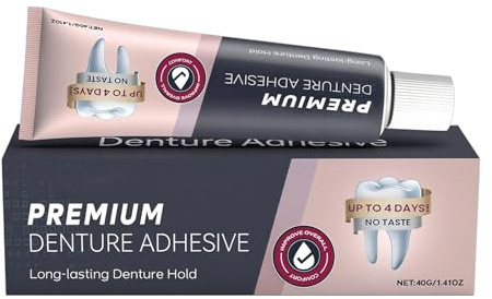 Crema adhesiva para dentaduras postizas – Pegamento fuerte para el cuidado de los dientes, adhesivo parcial, cuidado cómodo, sello hermético para abuelo, abuela, familia, hombres, mujeres, amigos