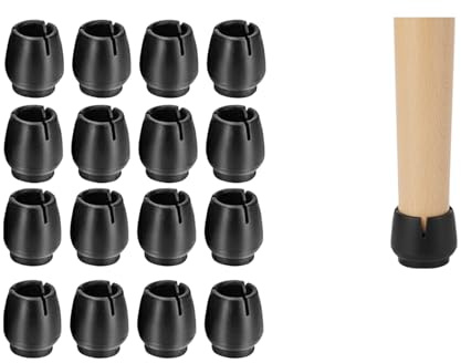 16 Pezzi Gommini per Sedie Rotondi in Silicone, Piedini Protettivi Antigraffio e Antirumore, Feltrini per Gambe di Mobili (Nero)