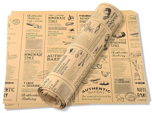 100 Blätter Backpapier Zeitungsoptik,28 x 38 cm, Ideal zum Backen, Braten und Einwickeln von Lebensmitteln, Vielseitig und Praktisch für die Küche