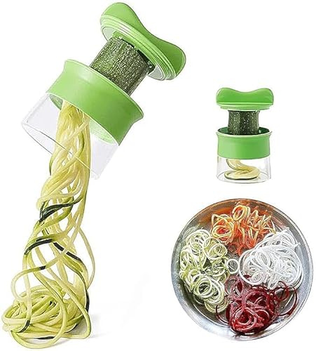 Handheld Spiralizer Vegetable Slicer, Upgrade 4 in 1 Adjustable Spiral Slicer, Veggie Spiral Cutter Pasta Maker for Carrot, Fruit, Cucumber, Potato, Pumpkin, Zucchini