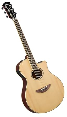 YAMAHA APX600 Elektroakustik-Gitarre – Schlanker Thinline-Korpus, 25 Mensur, System65 Tonabnehmer, 3-Band EQ, Integriertes Stimmgerät, Ovales Schallloch – Natur