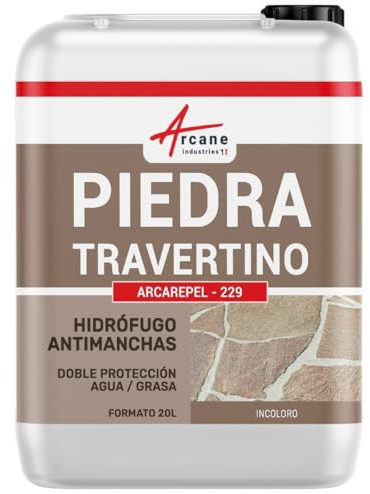 Hydrofuge Imperméabilisant Terrasse Pierre 20 L (jusqu'à 100 m²) | Imperméabilise Pierre Naturelle et Travertin, Hydrofuge Oléofuge, Protège des Taches, Sol Extérieur - Arcane Industries
